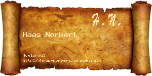 Haas Norbert névjegykártya